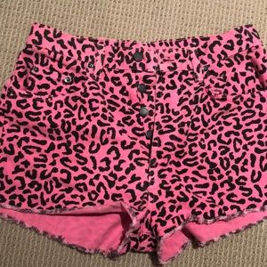Carmar denim shorts in hot pink cheetah print